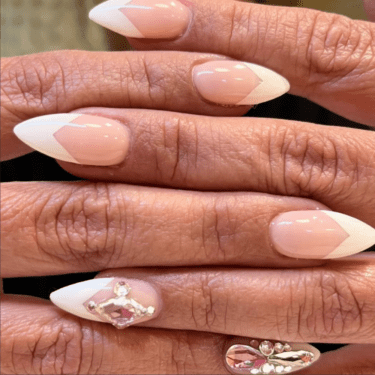 V French blanche avec cristaux