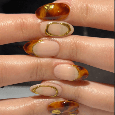 caramel brown french tips