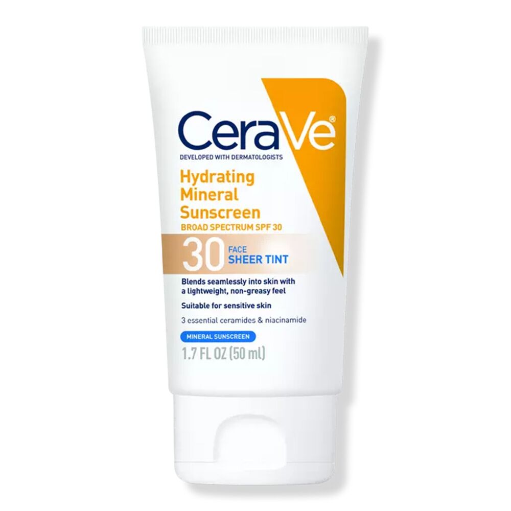 cerave hydrating mineral sunscreen spf 30 sheer face tint