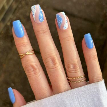 cornflower blue nail art